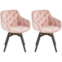 Armlehnstuhl-Set 2er Avegno Rosa mit drehbare Sitzfläche - Schwarz/Rosa, MODERN, Holz/Textil (58/83/63cm) - Livetastic