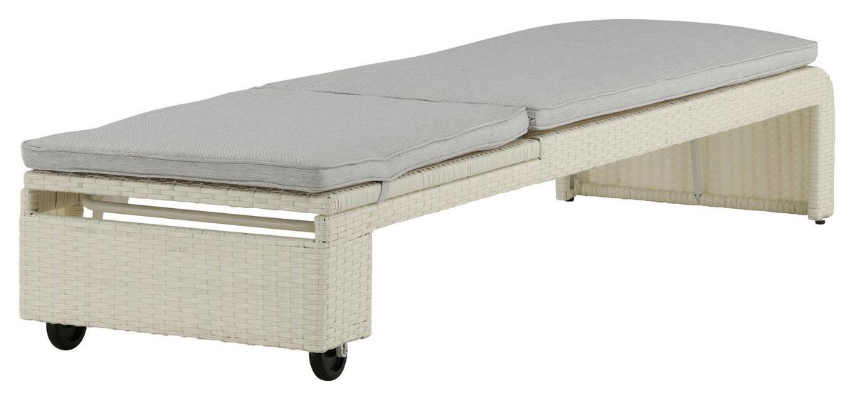 Sonnenliege London Kunststoff verstellbar - Weiß, KONVENTIONELL, Kunststoff (60/32/196cm) - Gardenson