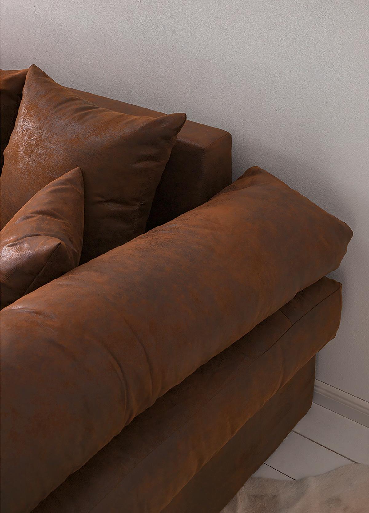 Bigsofa Naomi Braun B: 284 Cm - Schwarz/Braun, Design, Textil (284/94/148cm) - Livetastic