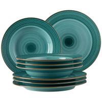 Tafelservice Prospero 4 Personen Geschirr Set - Blau, Basics, Keramik (30,5/30,5/22cm) - Mäser