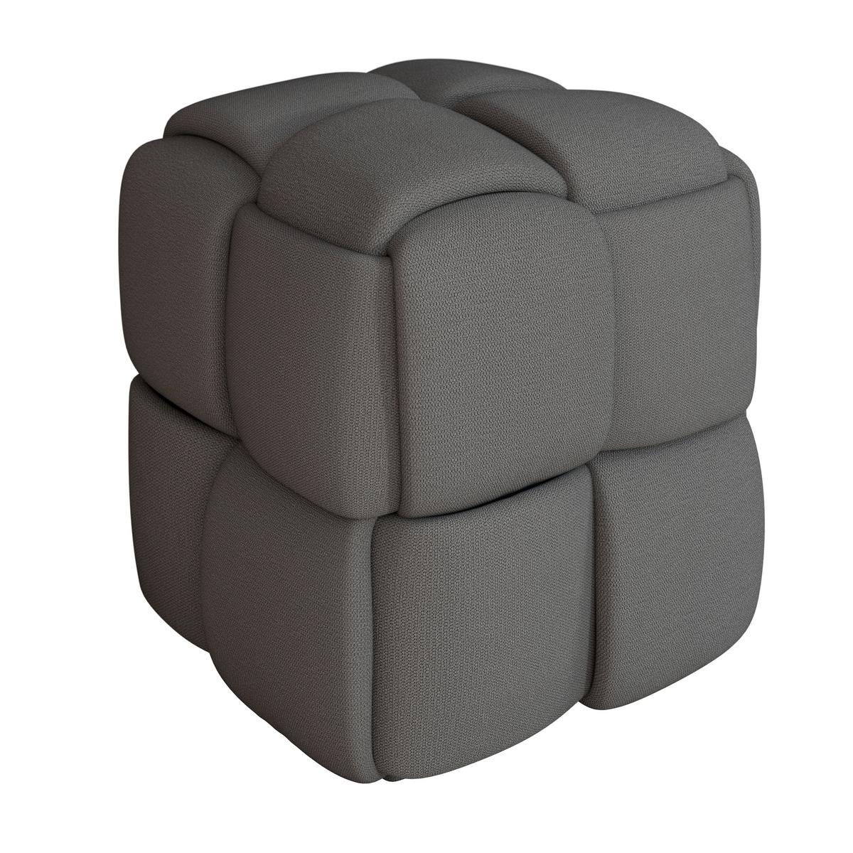 Taburet ELLA béžová bouclé - čierna/krémová, Modern, drevo/textil (45/45/45cm) - Bessagi Home