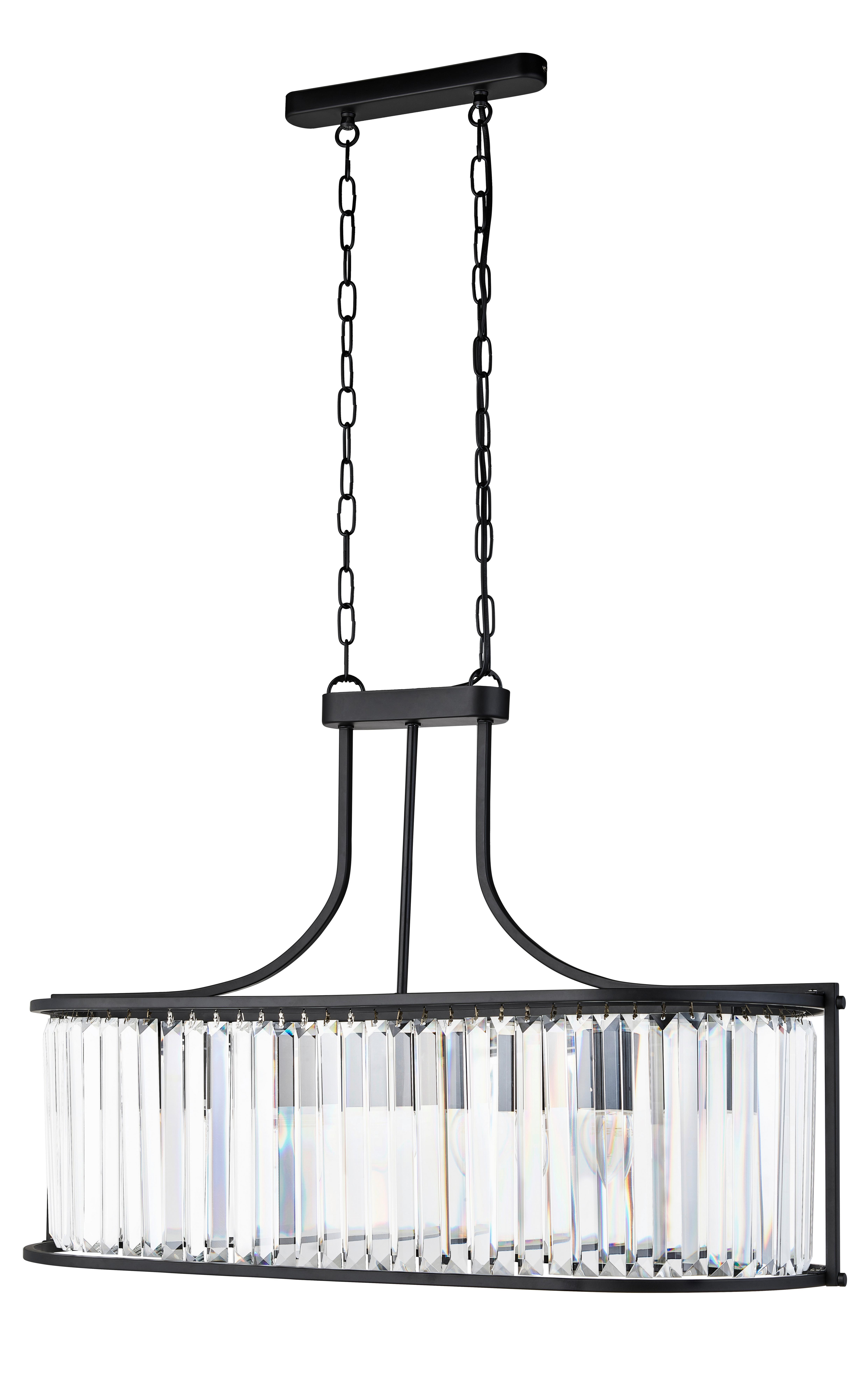 Kristall-Hängeleuchte Victoria 8095-5bk - Schwarz, Design, Glas/Metall (78/150/30cm)