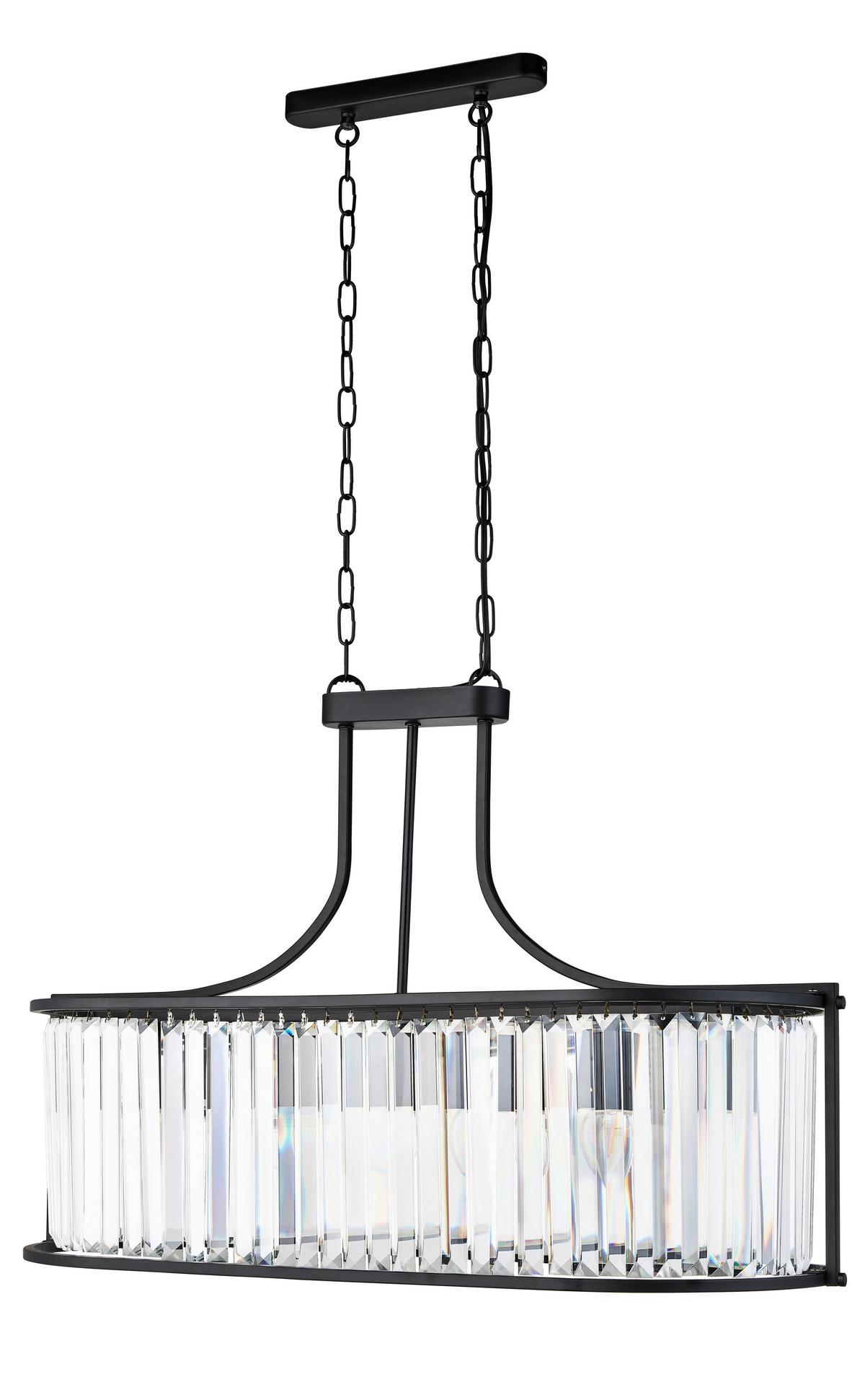 Kristall-Hängeleuchte Victoria 8095-5bk - Schwarz, Design, Glas/Metall (78/150/30cm)