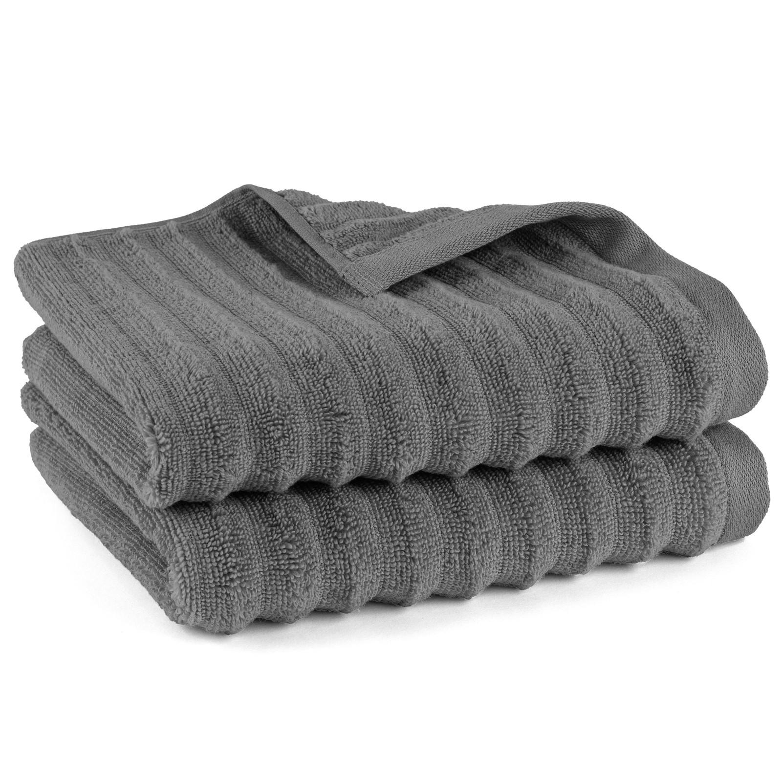 FROTTIERSET Welle 2er Set Anthrazit - Anthrazit, Basics, Textil (50/100/10cm)