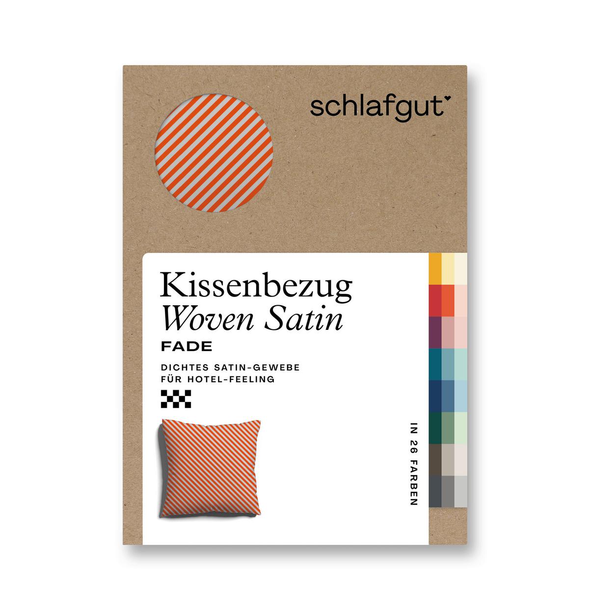 Kissenhülle Woven Satin Fade - Rot/Hellgrau, Basics, Textil (40/40cm) - Schlafgut
