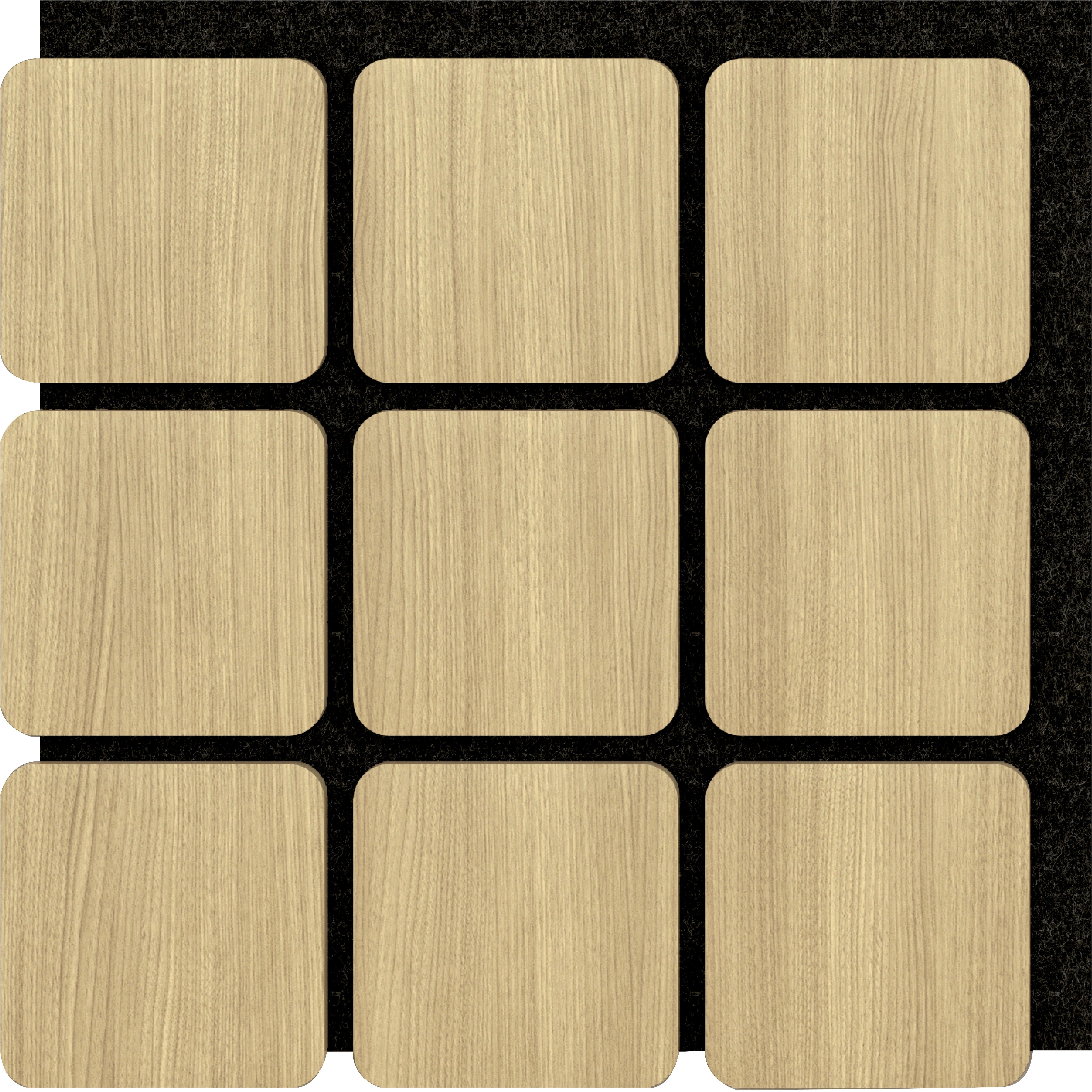 Akustikpaneel Sonido Quadrum - Hellbraun/Eichefarben, Basics, Holzwerkstoff/Kunststoff (60/58.5/1.8cm) - Novel