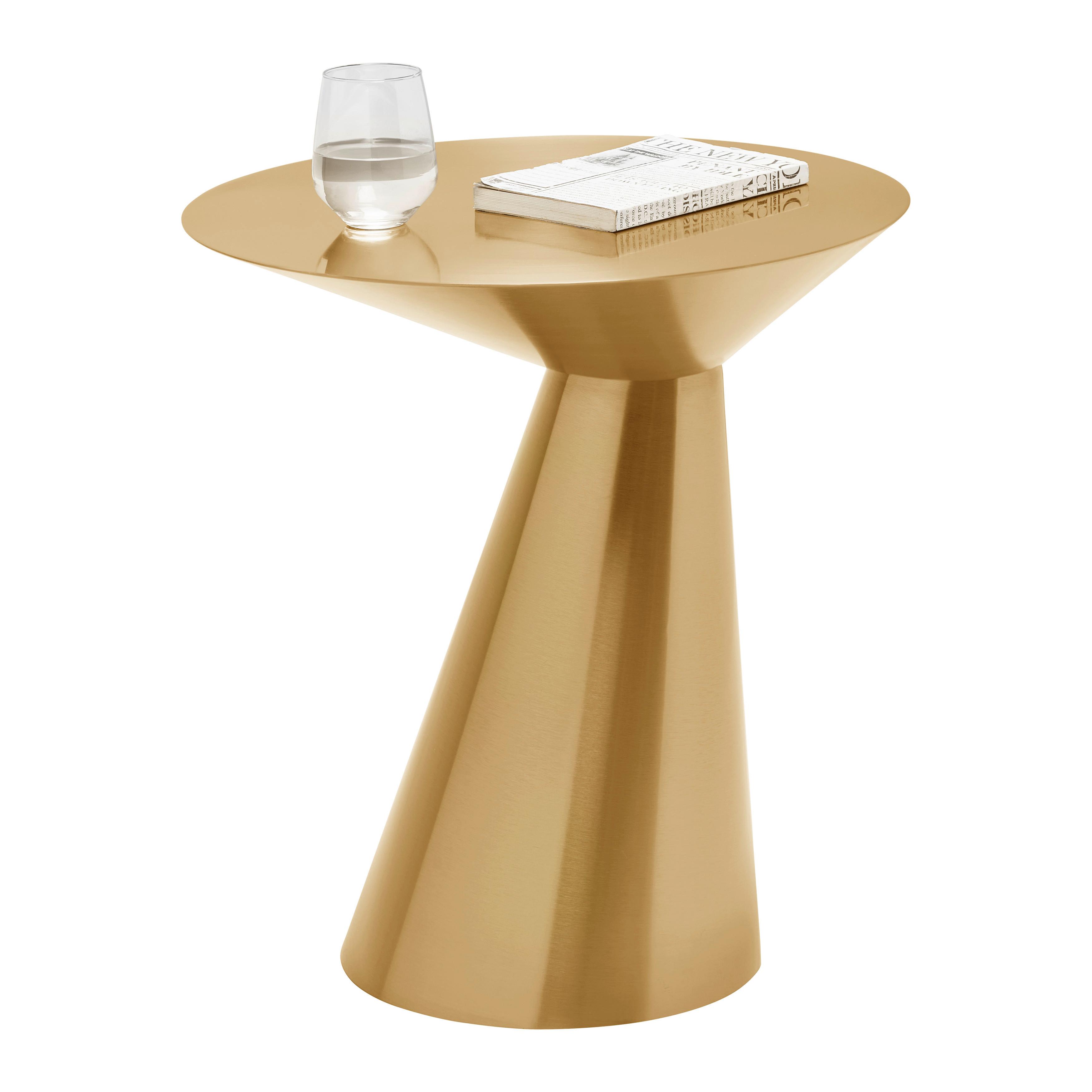 PRÍRUČNÝ STOLÍK KACY -TREND- - zlatá, Romantik / Landhaus, kov (40/45cm) - Premium Living