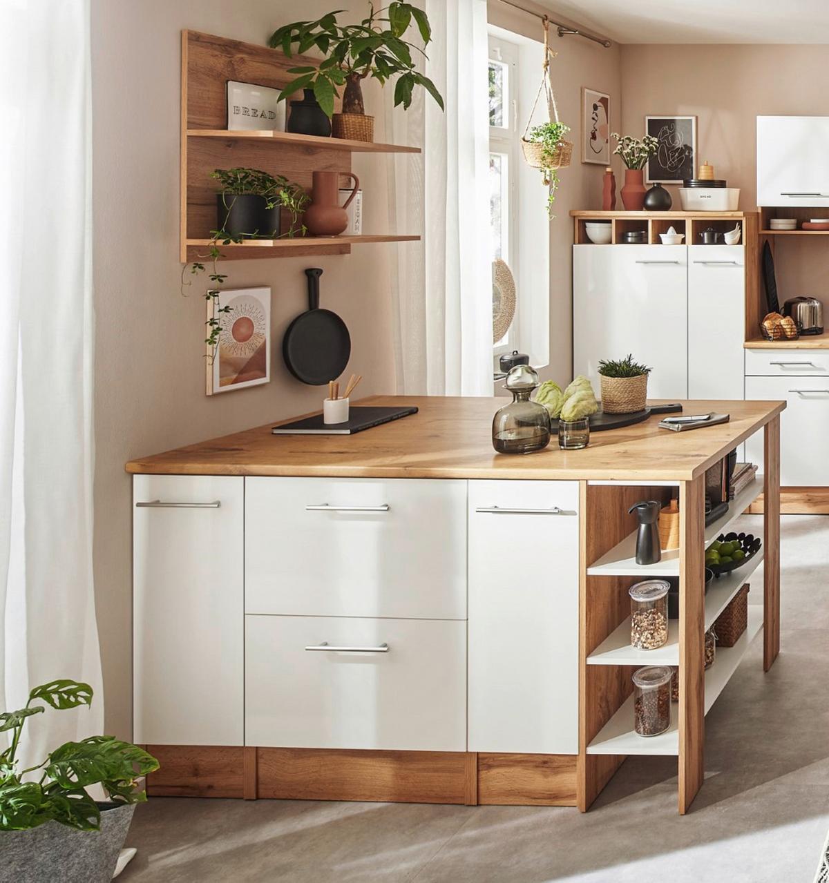 Kücheninsel Hilde Kücheninsel 150 Cm - Wildeiche/Weiß, Design, Holzwerkstoff (150/90/90cm) - Respekta