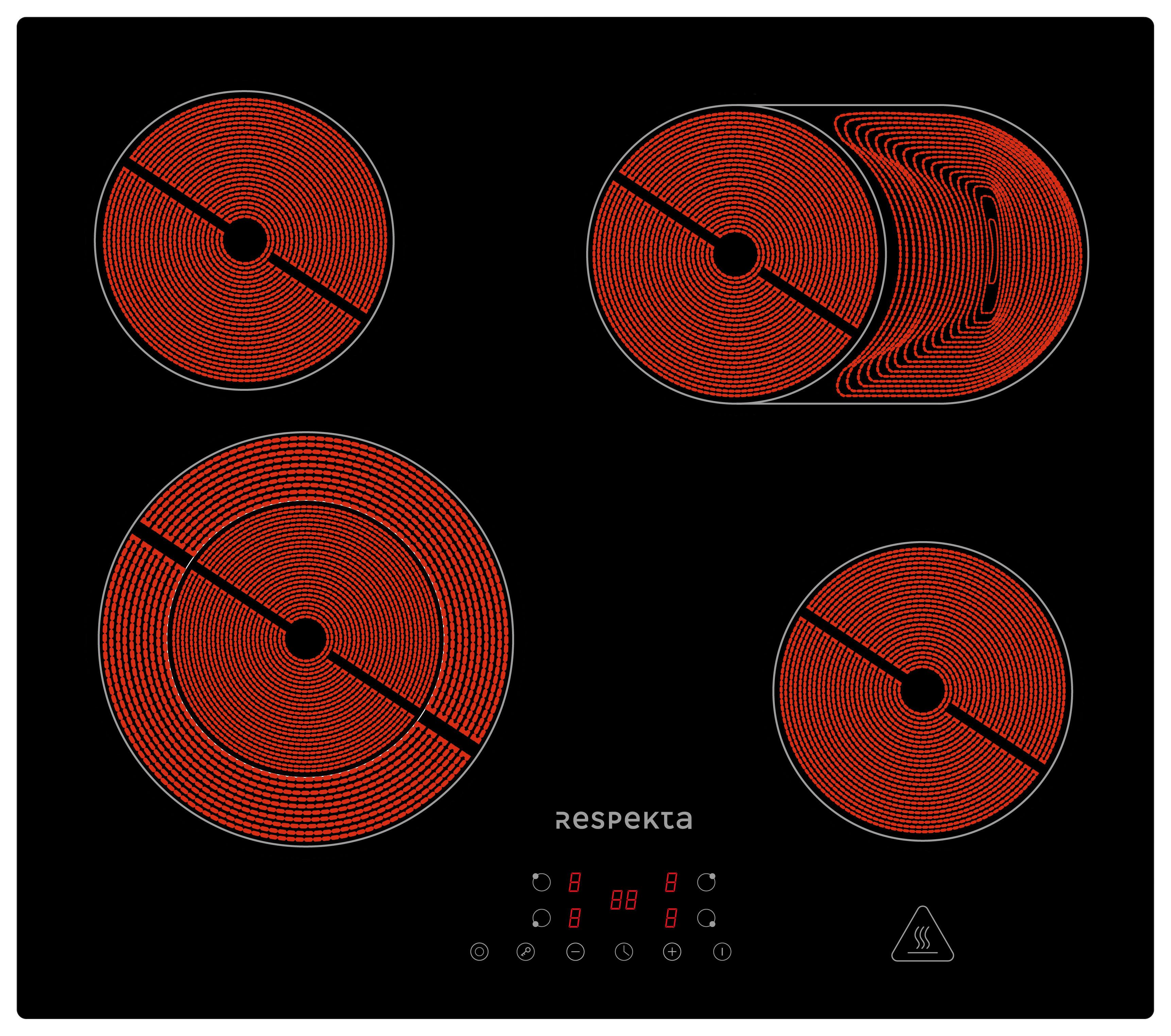 Backofenset Schwarz B: 59,5 cm - Schwarz, Basics, Glas/Metall (59,5/59,5/57,5cm) - Respekta