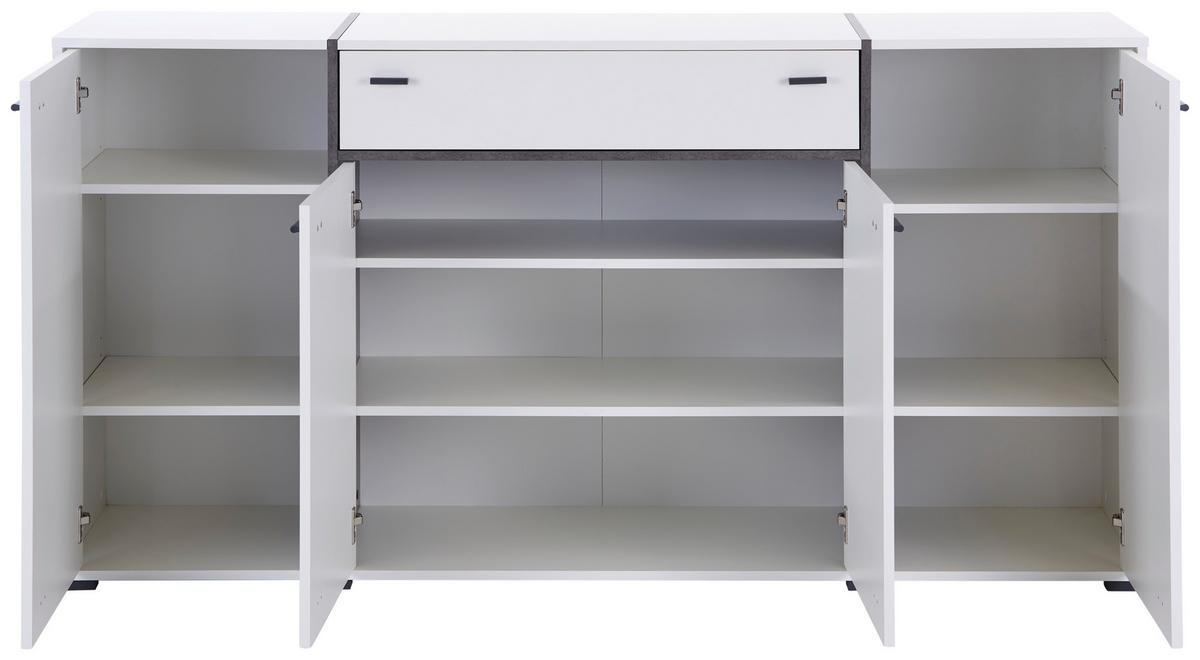 Kommode B: 187,5 Cm Miri, Weiß/betonoptik - MODERN, Holzwerkstoff (187,5/95,8/41,7cm)