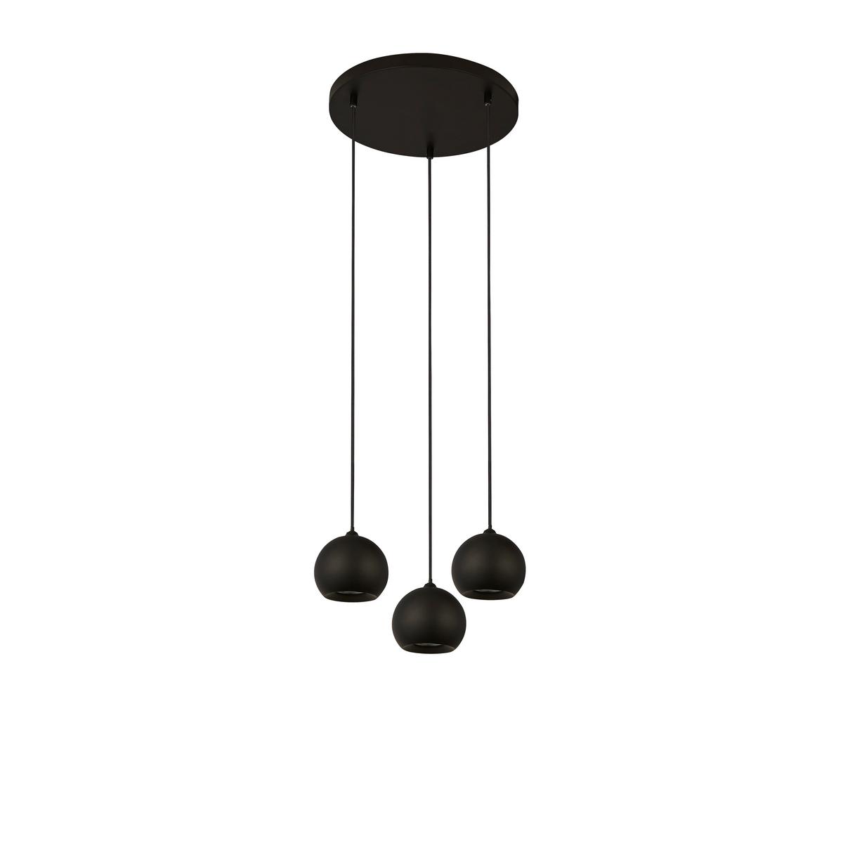 Hängeleuchte H: 200 cm 3-Flammig, höhenverstellbar - Schwarz, Design, Metall (39/200cm)