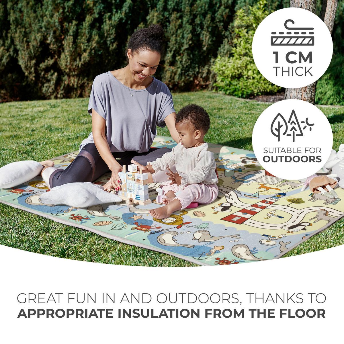 Spieldecke Matty 2 Multicolour,b/h/t: 197x1x147cm - Multicolor/Weiß, Basics (197/1/147cm) - Kinderkraft