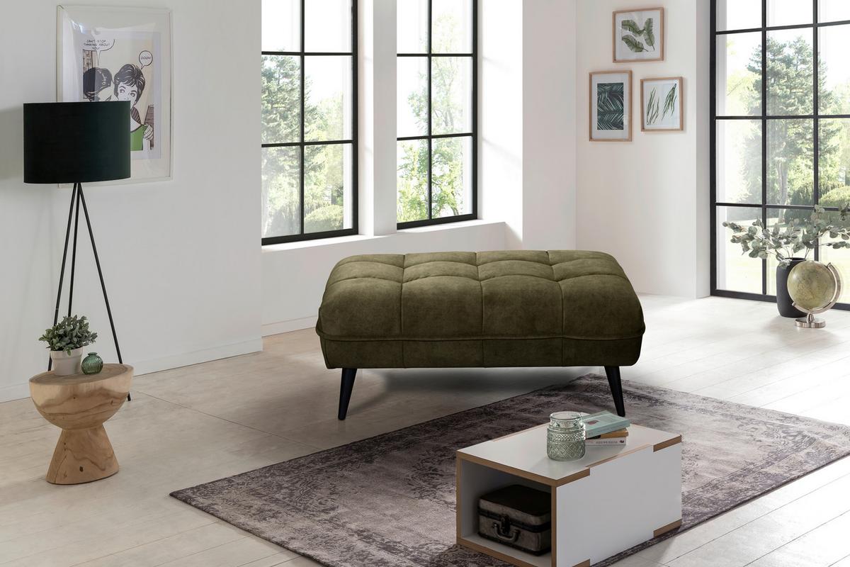 Veľká taburetka Ariana, zelená - Modern, textil (109/45/69cm)