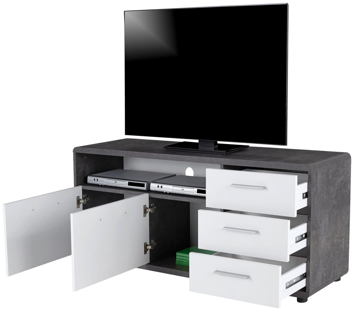 Tv-lowboard Fontana B: 150 Cm Grau/weiß - Schwarz/Weiß, MODERN, Holzwerkstoff (150/60/38cm)