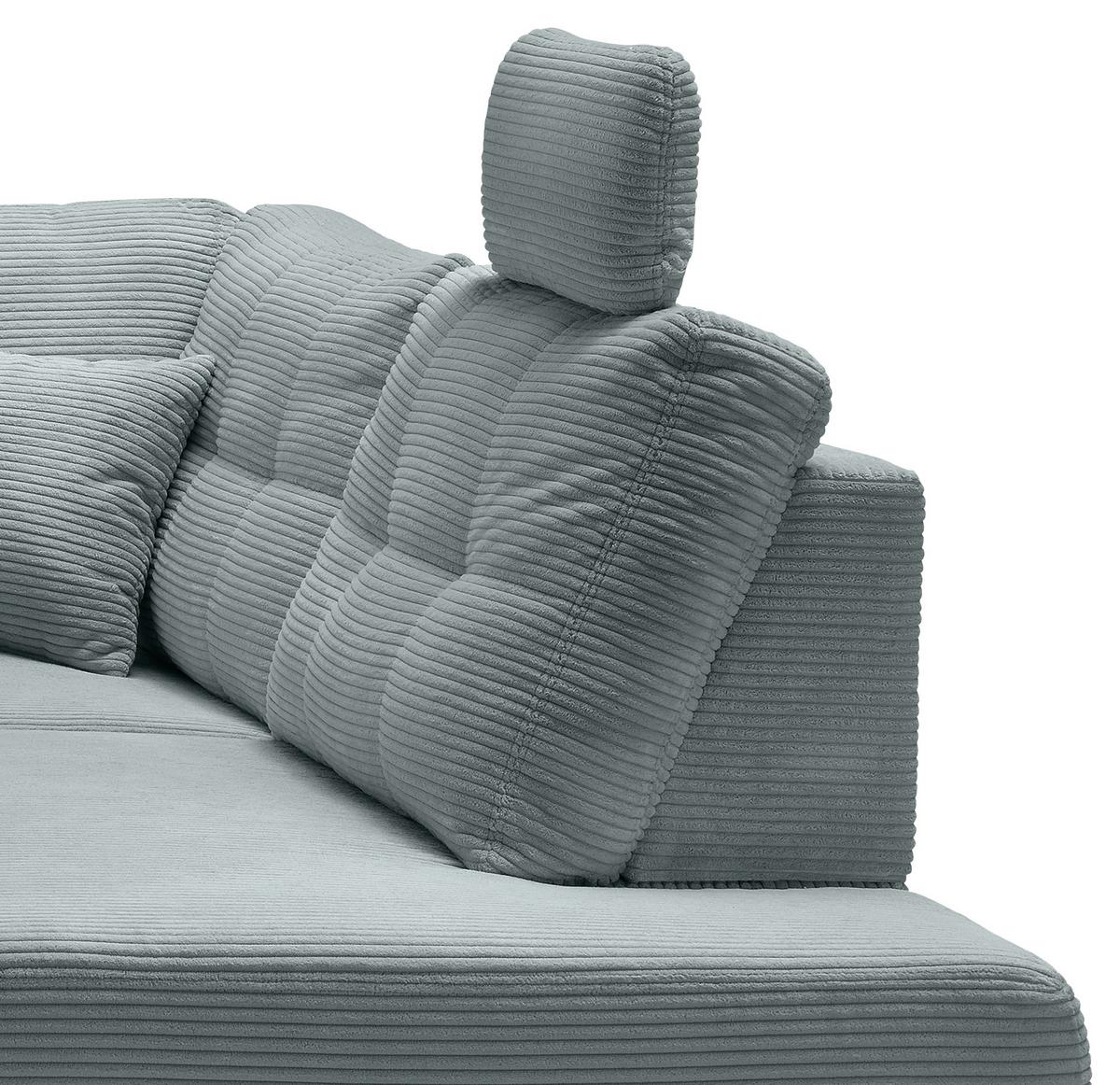 Ecksofa Brizzini Hellblau S: 274x206 Cm - Naturfarben/Hellblau, MODERN, Textil (274/206cm) - Livetastic