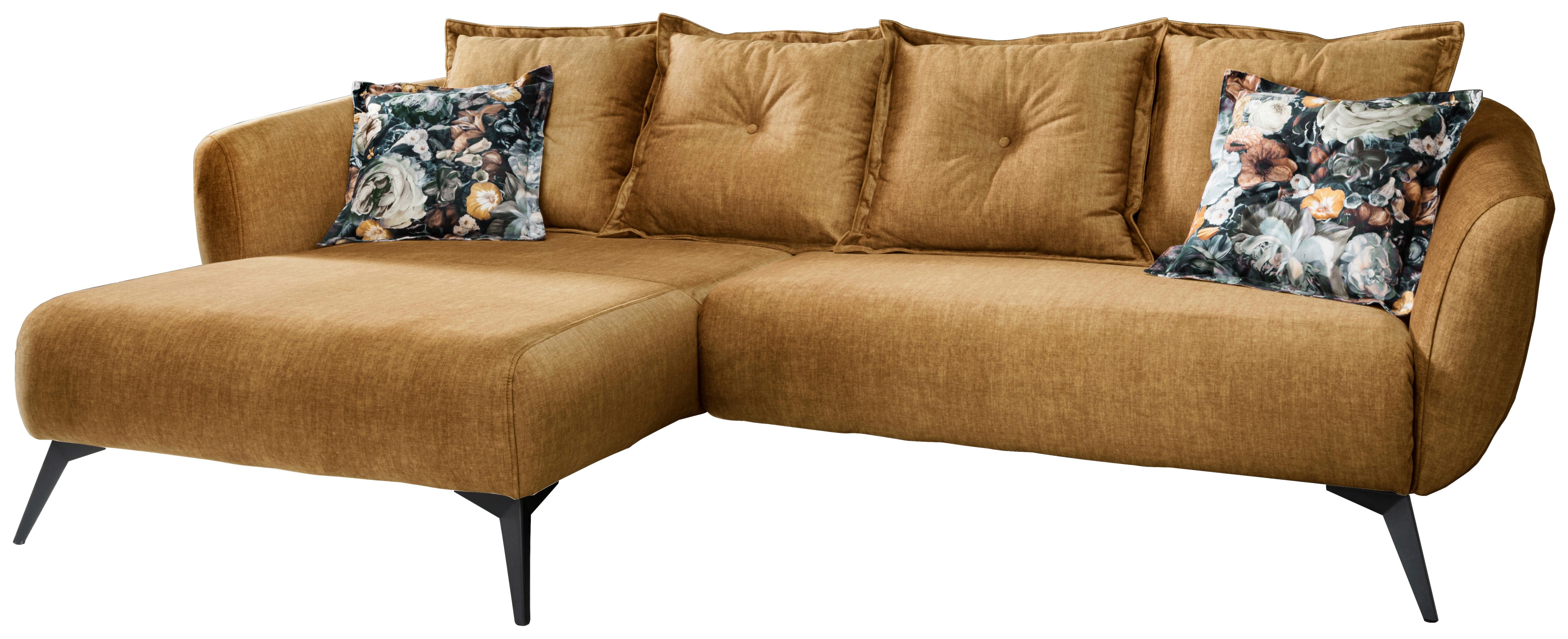 Ecksofa Baggio mit Kissen Gelb - Gelb/Multicolor, MODERN, Holz/Textil (162/277cm) - Livetastic