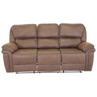 3-sitzer-sofa Saranda - Schwarz/Braun, Design, Kunststoff/Textil (206/96/98cm) - Livetastic