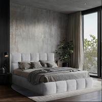 Polsterbett Cherry Chenille Blaugrau, Lf: 140x200 cm - Hellgrau/Schwarz, MODERN, Holz/Holzwerkstoff (140/200cm) - MID.YOU