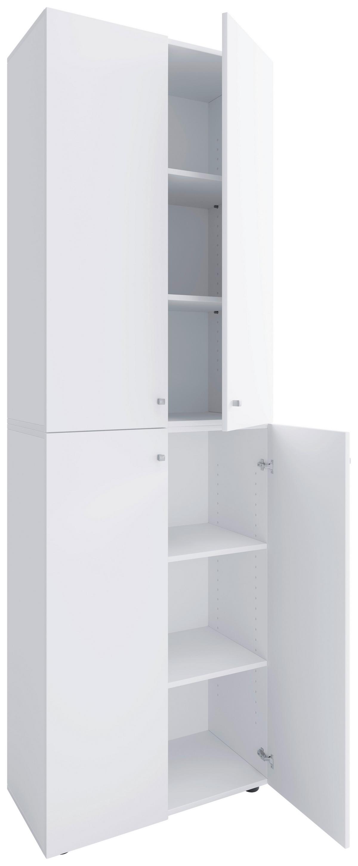 Schuhschrank Lona Weiß B: 70 cm - Schwarz/Weiß, Design, Holzwerkstoff (70/220/40cm) - MID.YOU