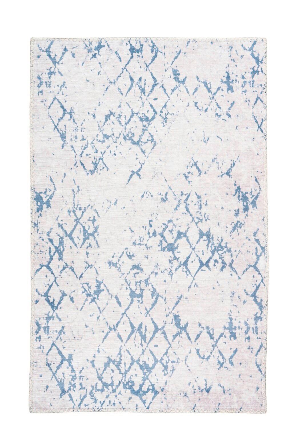 FLACHWEBETEPPICH Blau/Weiß - Blau/Weiß, KONVENTIONELL, Textil (200cm) - Kayoom