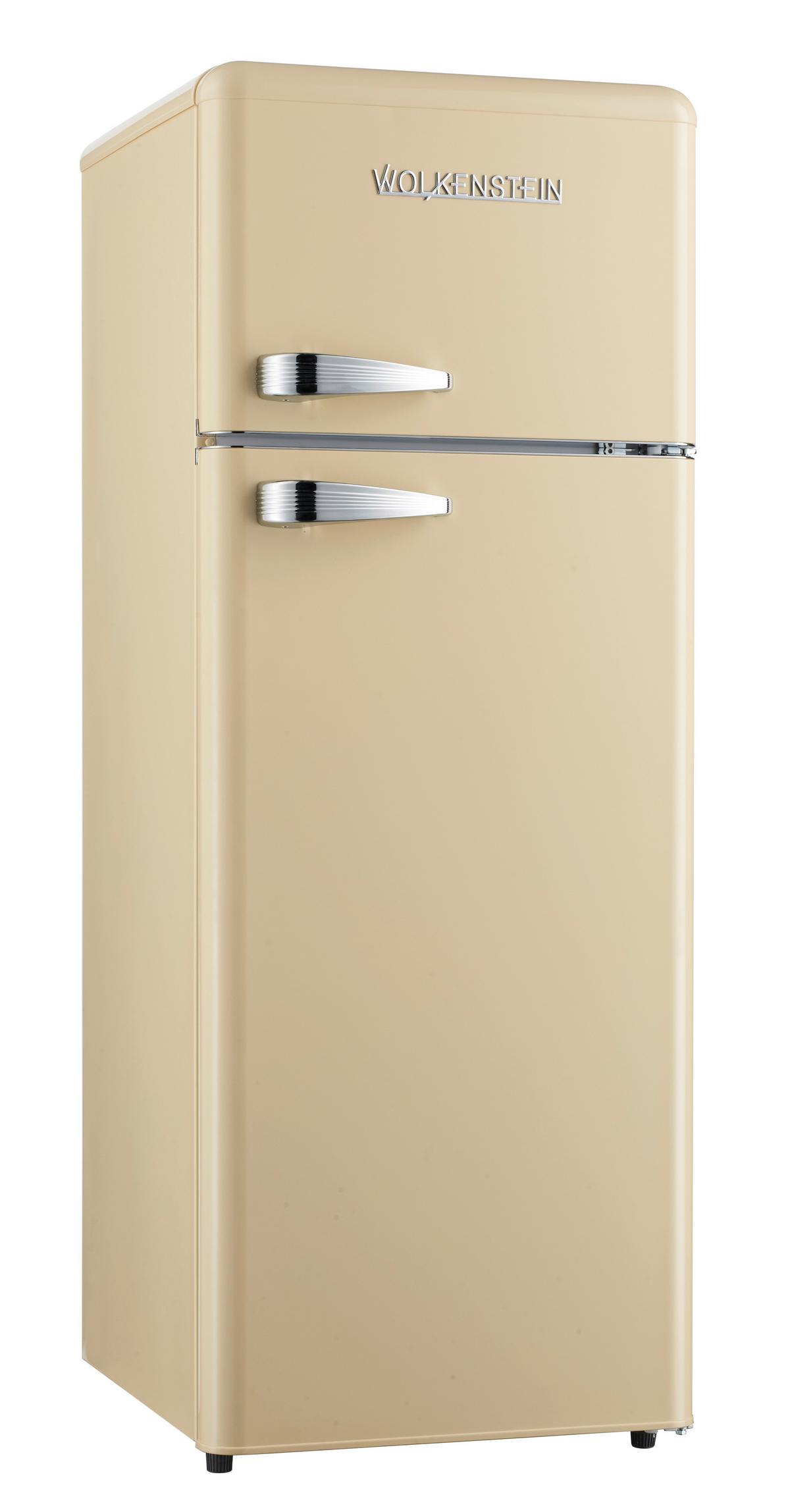 Kühl-gefrierkombination Cremefarben 39+172 L - Creme, Basics, Kunststoff/Metall (54,50/145,60/62,60cm) - Wolkenstein