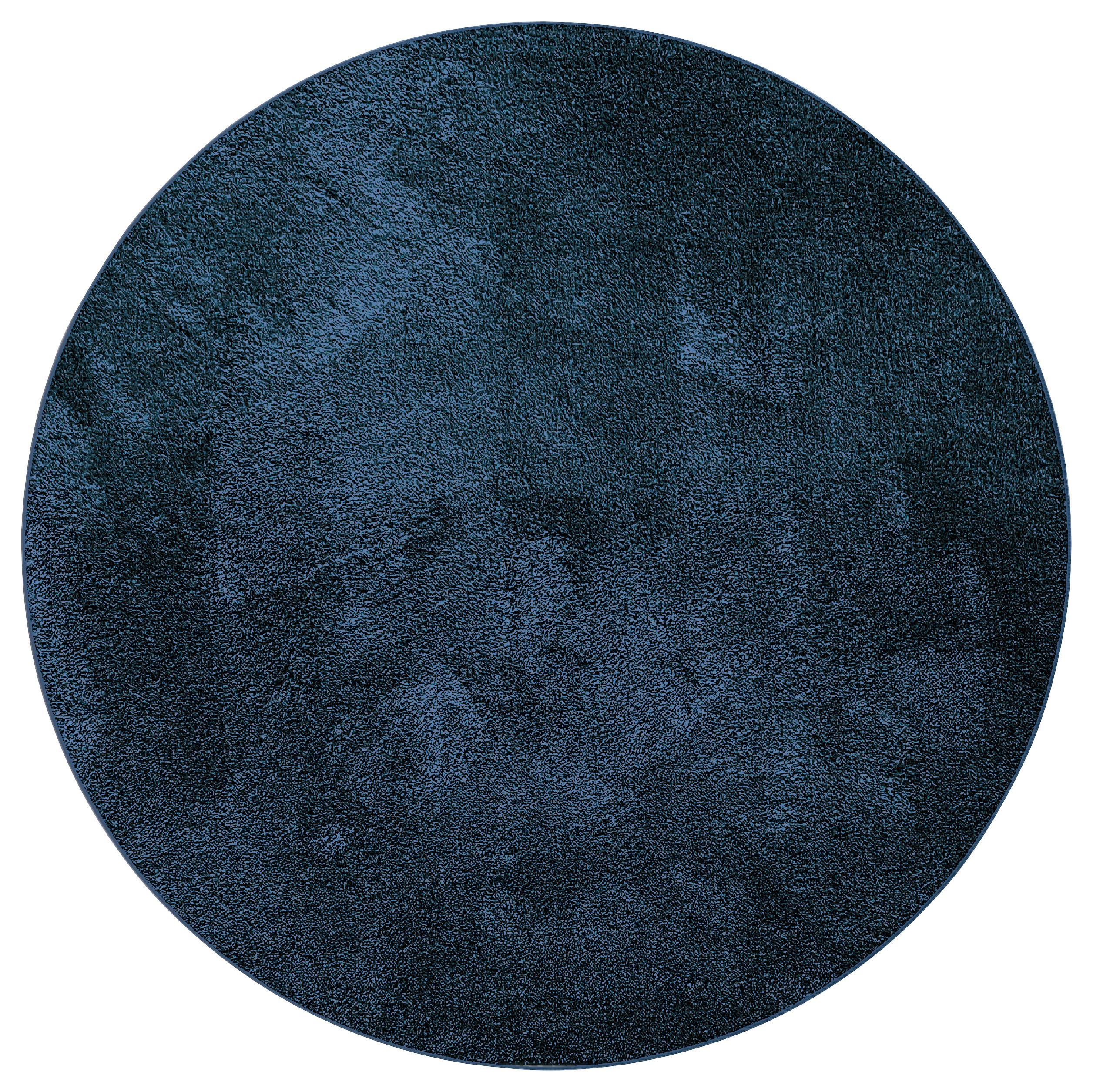 Hochflorteppich Rund Blau Hilaria Ø 80 Cm - Blau, ROMANTIK / LANDHAUS, Textil (80cm) - James Wood