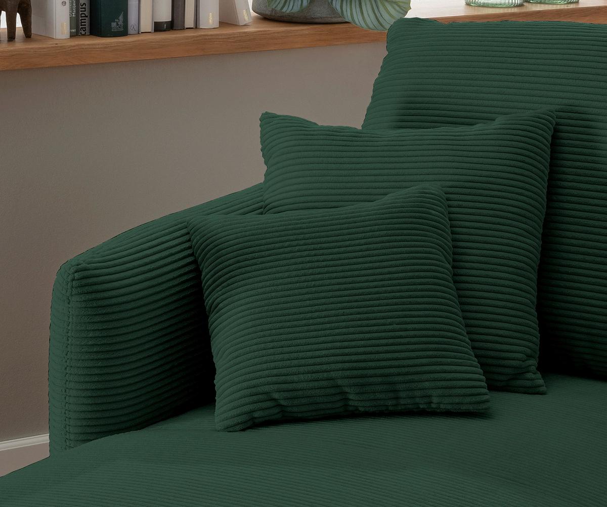 XXL-Sessel Vanilla, Dunkelgrün B: 112 cm - Dunkelgrün/Schwarz, Design, Textil (112/95/158cm) - Livetastic