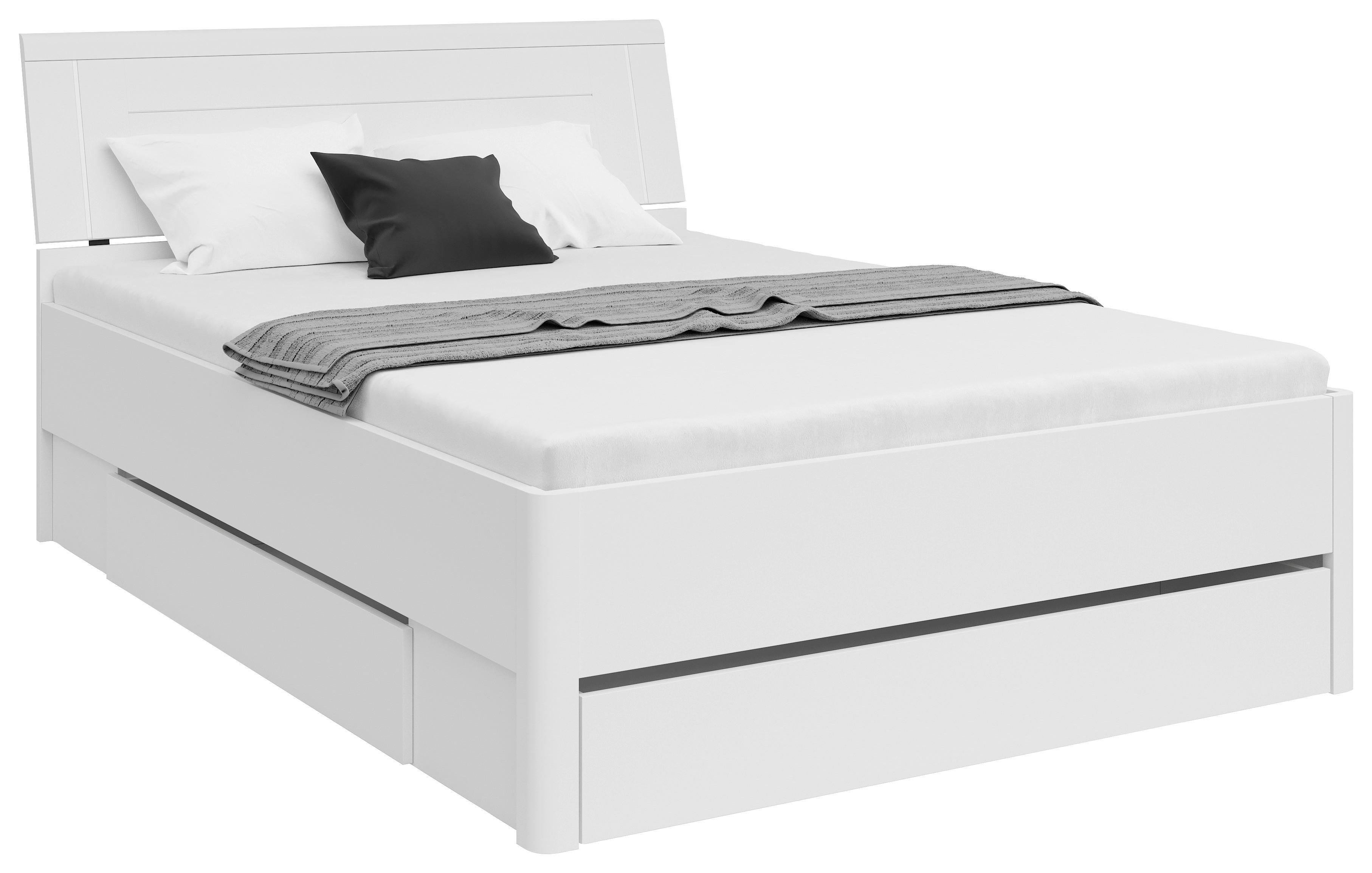 Posteľ s úložným priestorom Saturn 140x200cm - biela/grafitová, Konventionell, kompozitné drevo (140/200cm)