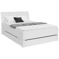 Postel s úložným prostorem Saturn 140x200cm - bílá/barvy grafitu, Konvenční, kompozitní dřevo (140/200cm)