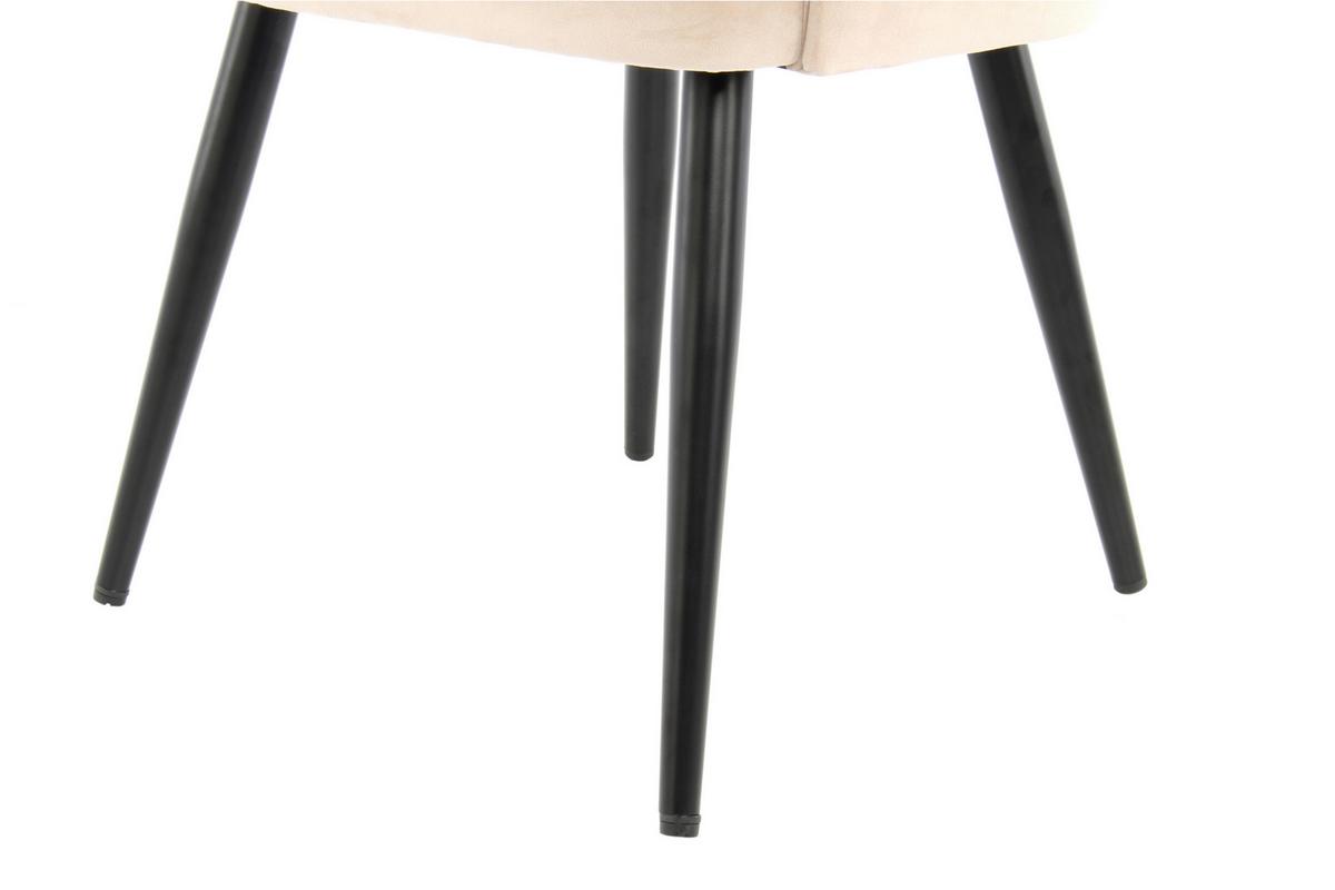 Armlehnstuhl-Set Joris 110 - Champagner/Schwarz, MODERN, Textil/Metall (55/77/58cm) - Kayoom