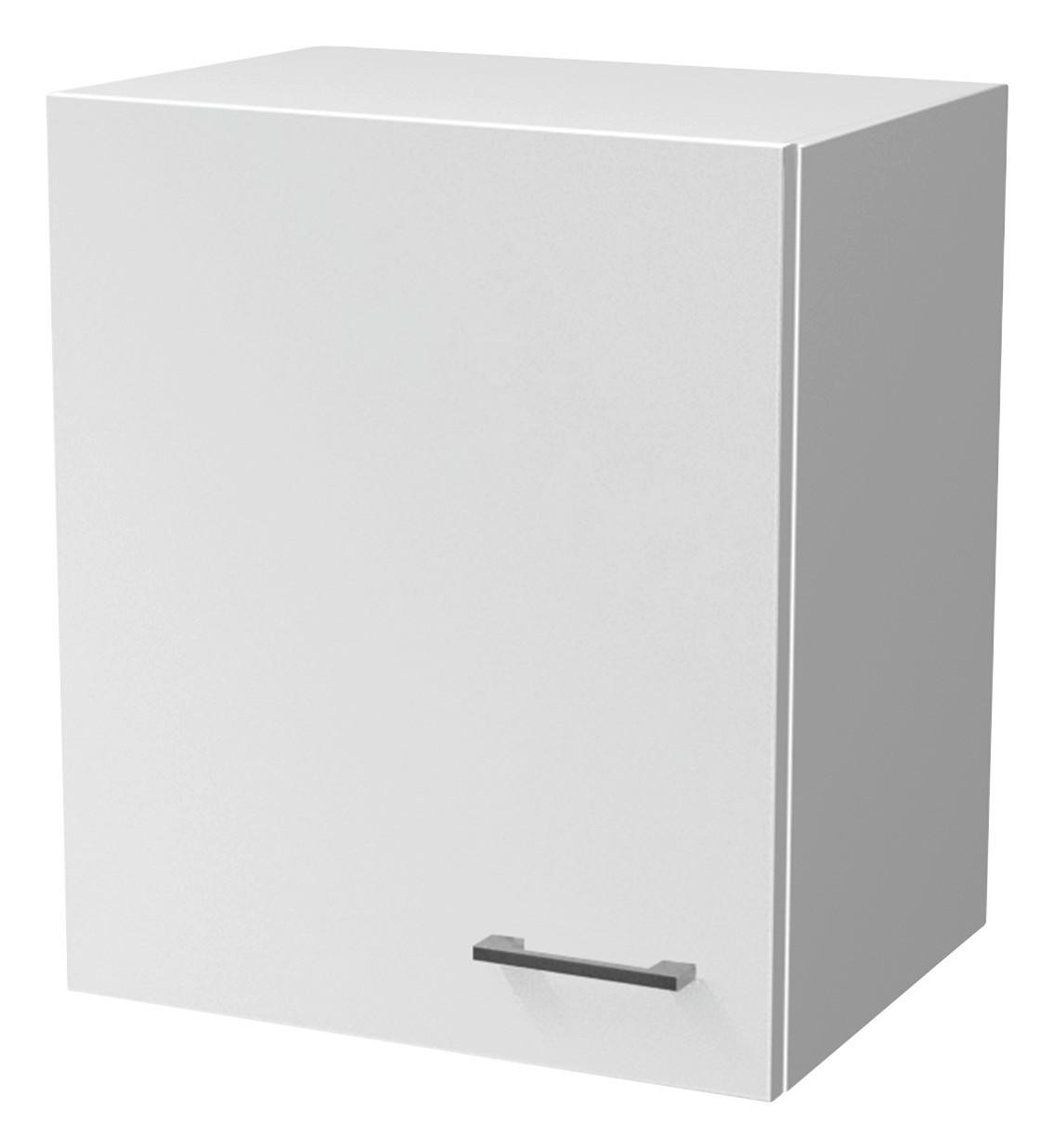 Küchenoberschrank B: 50 cm Weiß 1 Drehtüre - Weiß, KONVENTIONELL, Holzwerkstoff (50/54/32cm) - FlexWell