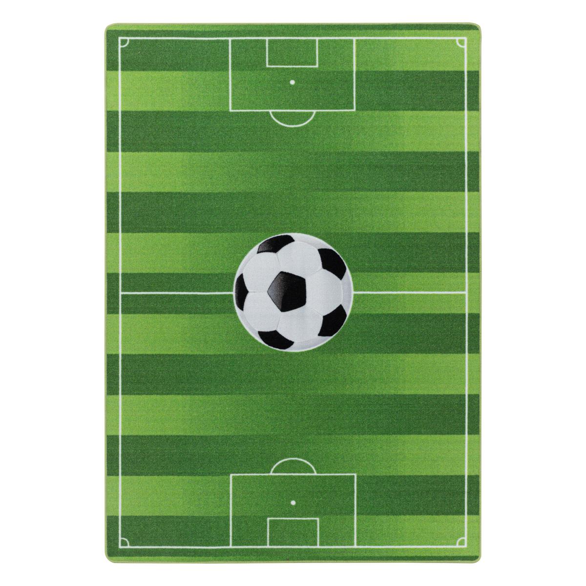 Kinderteppich Fußball Grün Play 140x200 cm - Grün, Basics, Textil (140/200cm)
