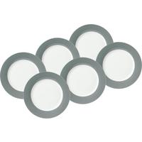 Desserttellerset Grau Weiß 6-Teilig D: 20 Cm - Weiß/Grau, Basics, Keramik (20cm) - Van Well