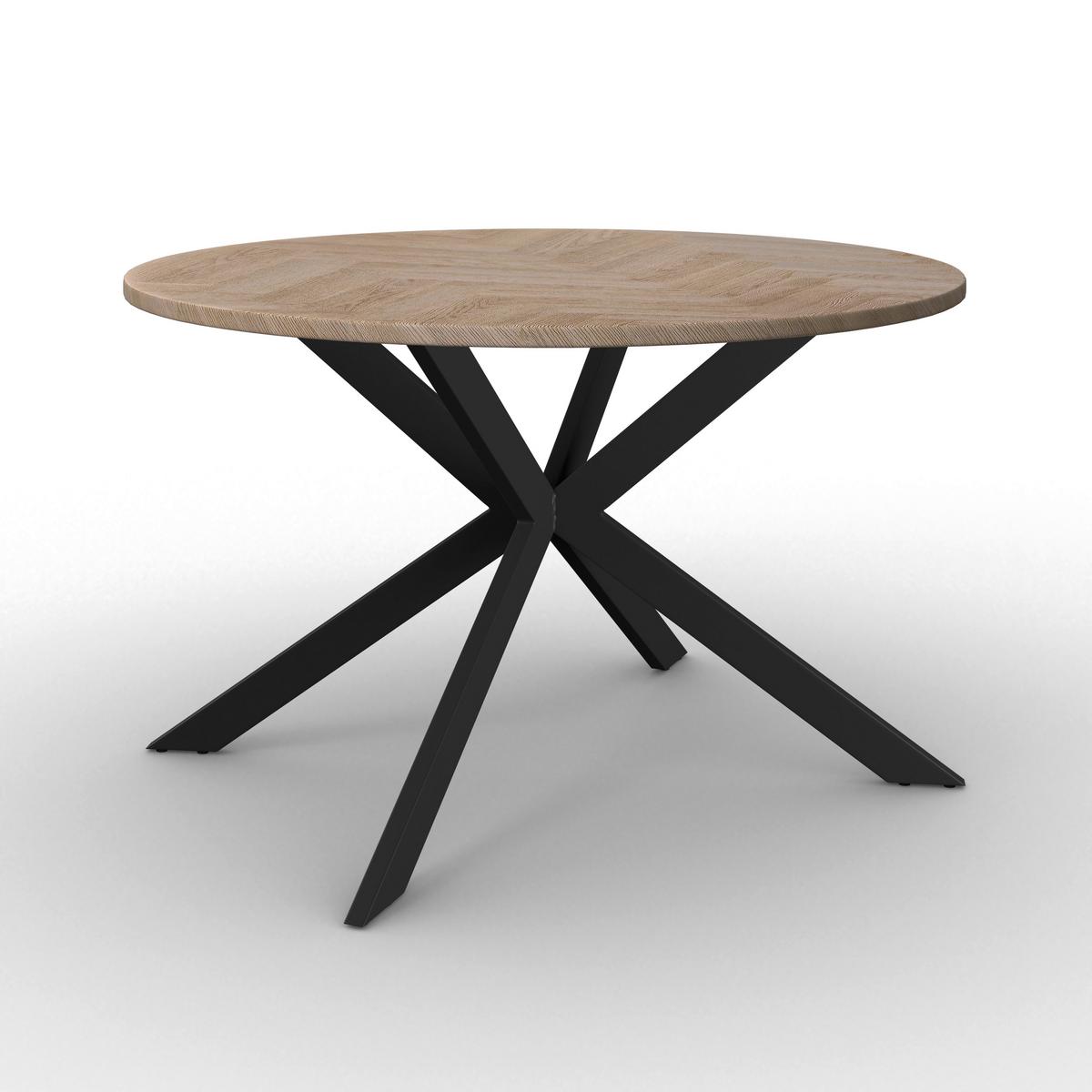 Jídelní set Eolona, 120cm - černá/krémová, Moderní, kov/kompozitní dřevo (120/76/120cm) - Bessagi Home