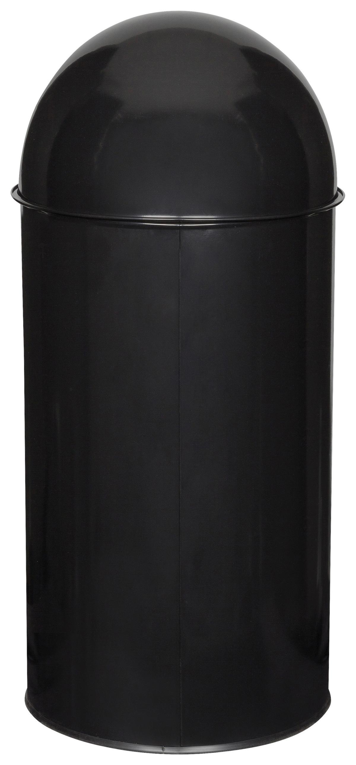 Abfallsammler Push 35l - Schwarz, Basics, Kunststoff/Metall (30/66/30cm) - MID.YOU