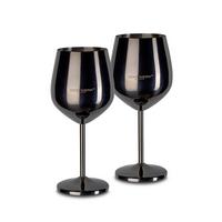 Weingläser Echtwerk Metall, Schwarz, Je 500ml - Schwarz Hochglanz, Basics, Metall (9,3/4,5/21cm) - Echtwerk