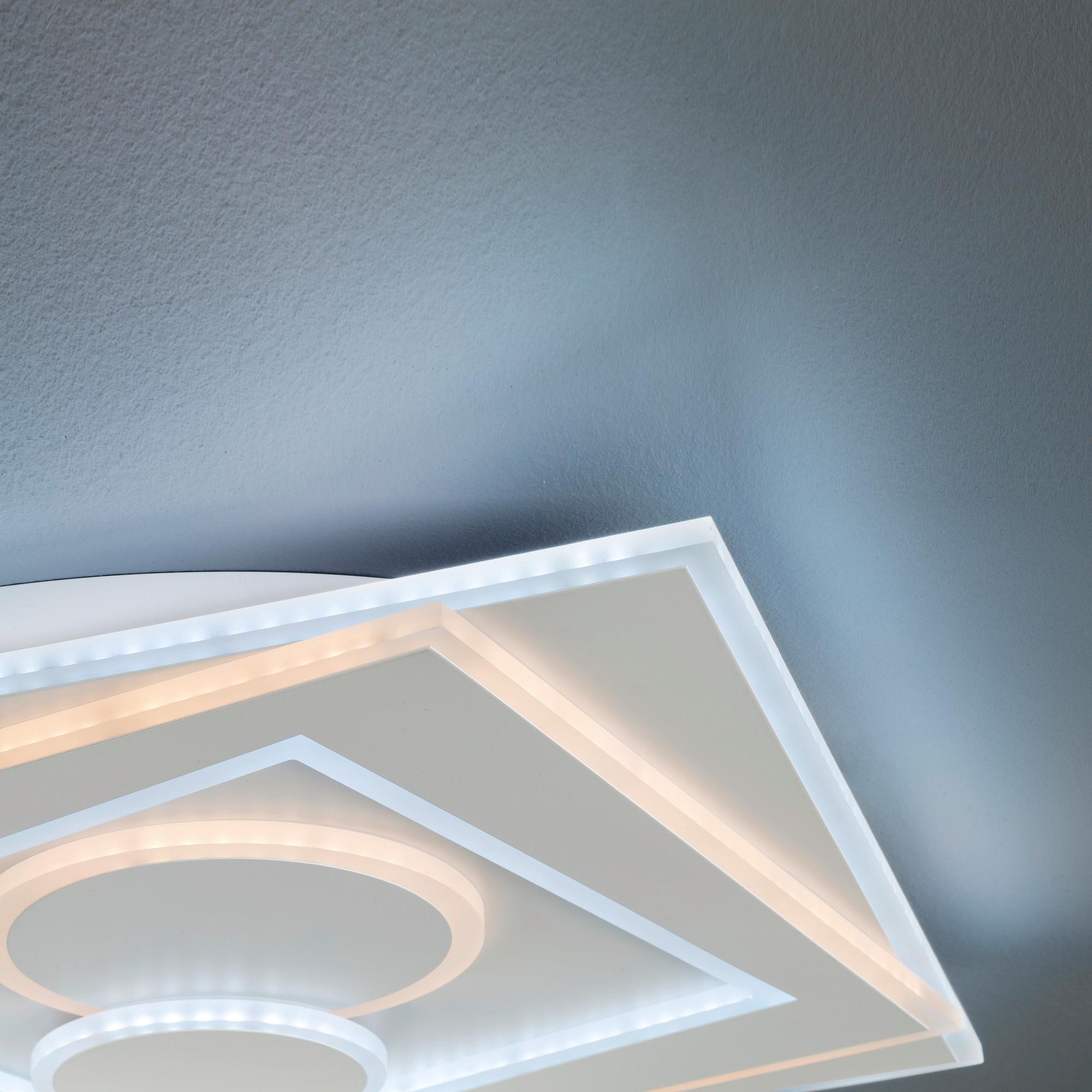 LED-Deckenleuchte Ratio L: 50,2 cm, 3-Fach Schaltbar - Weiß, Design, Metall (50,2/50,2cm) - Fischer & Honsel