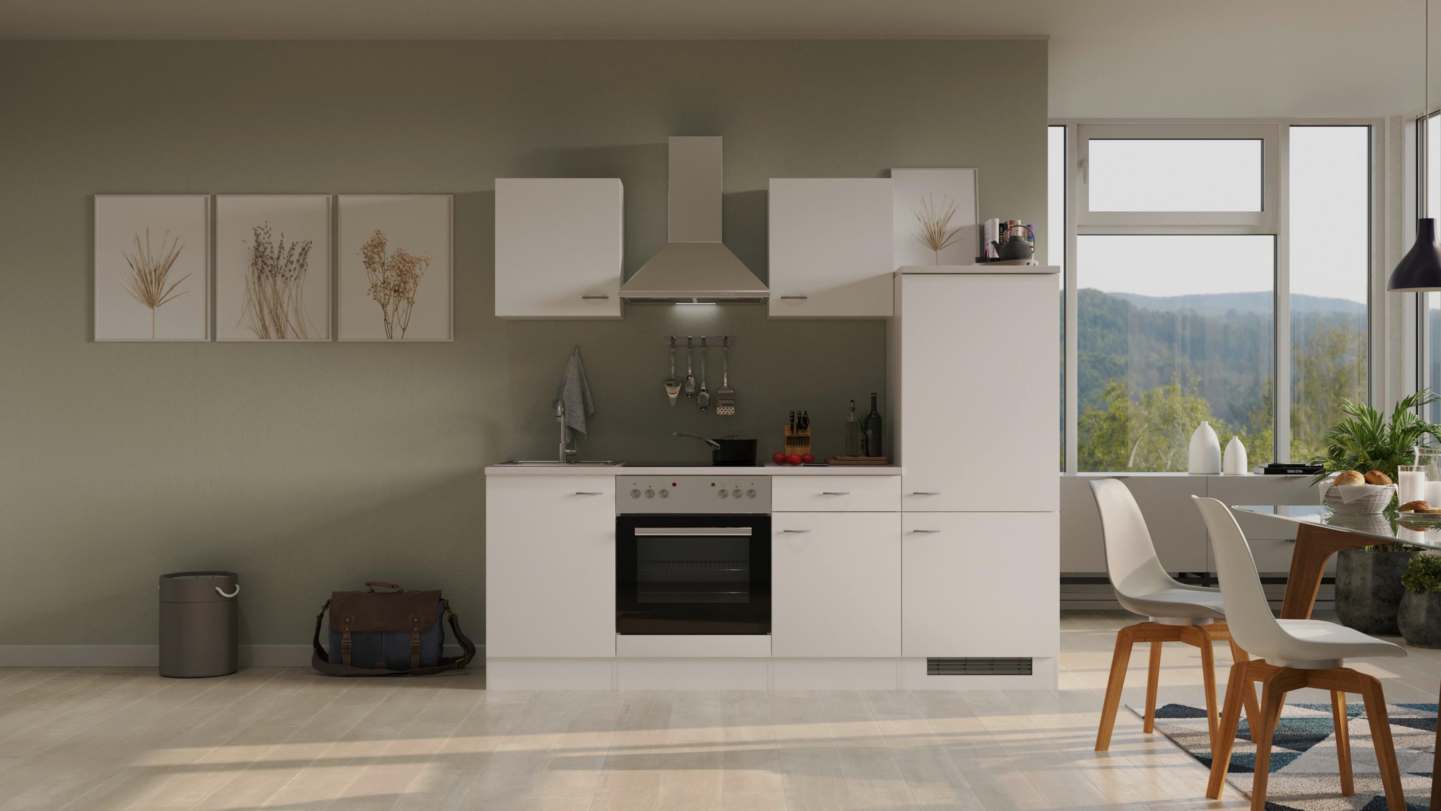 Küchenblock Wito G-220-1706-002 - Hellgrau/Weiß, MODERN, Holzwerkstoff (220cm) - FlexWell