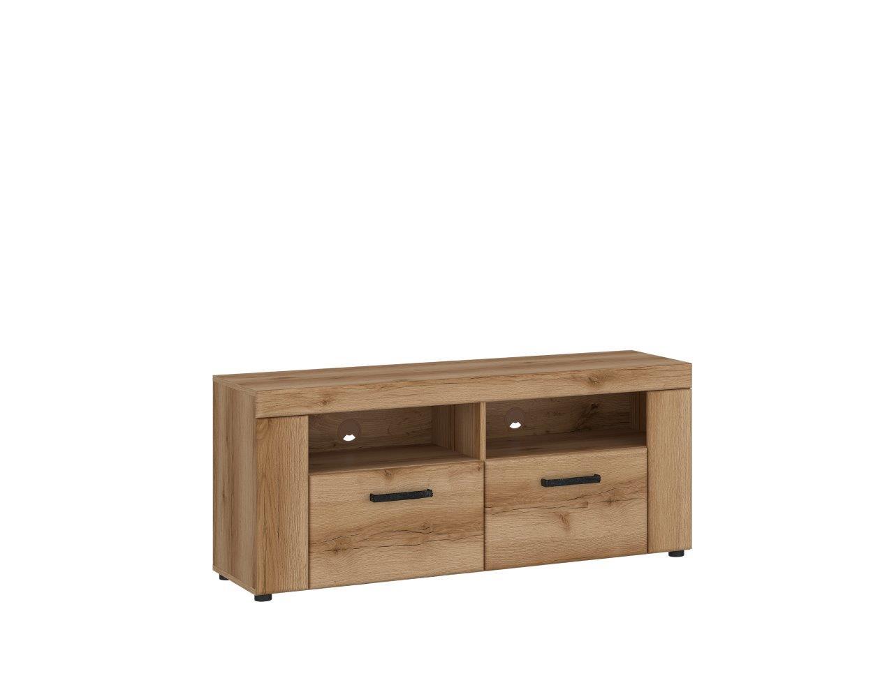 Lowboard Cortina Eichefarben Dekor B: 127,6 cm - Eichefarben/Schwarz, MODERN, Holzwerkstoff (127,6/55,8/40,9cm)