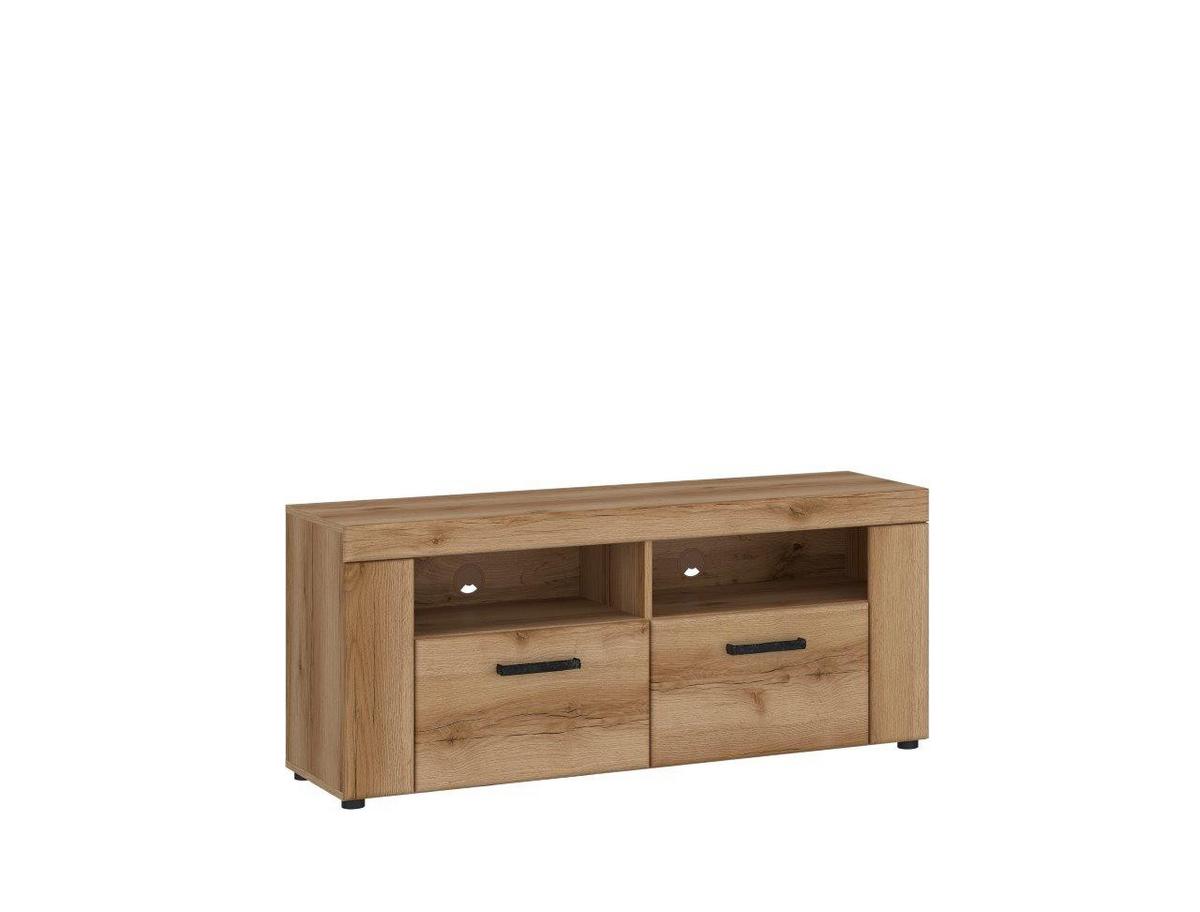 Lowboard Cortina Eichefarben Dekor B: 127,6 cm - Eichefarben/Schwarz, MODERN, Holzwerkstoff (127,6/55,8/40,9cm)