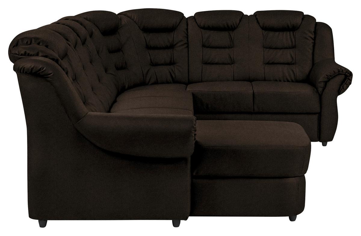 Wohnlandschaft Boston Braun Chenille - Schwarz/Braun, KONVENTIONELL, Textil (165/333/216cm) - Livetastic