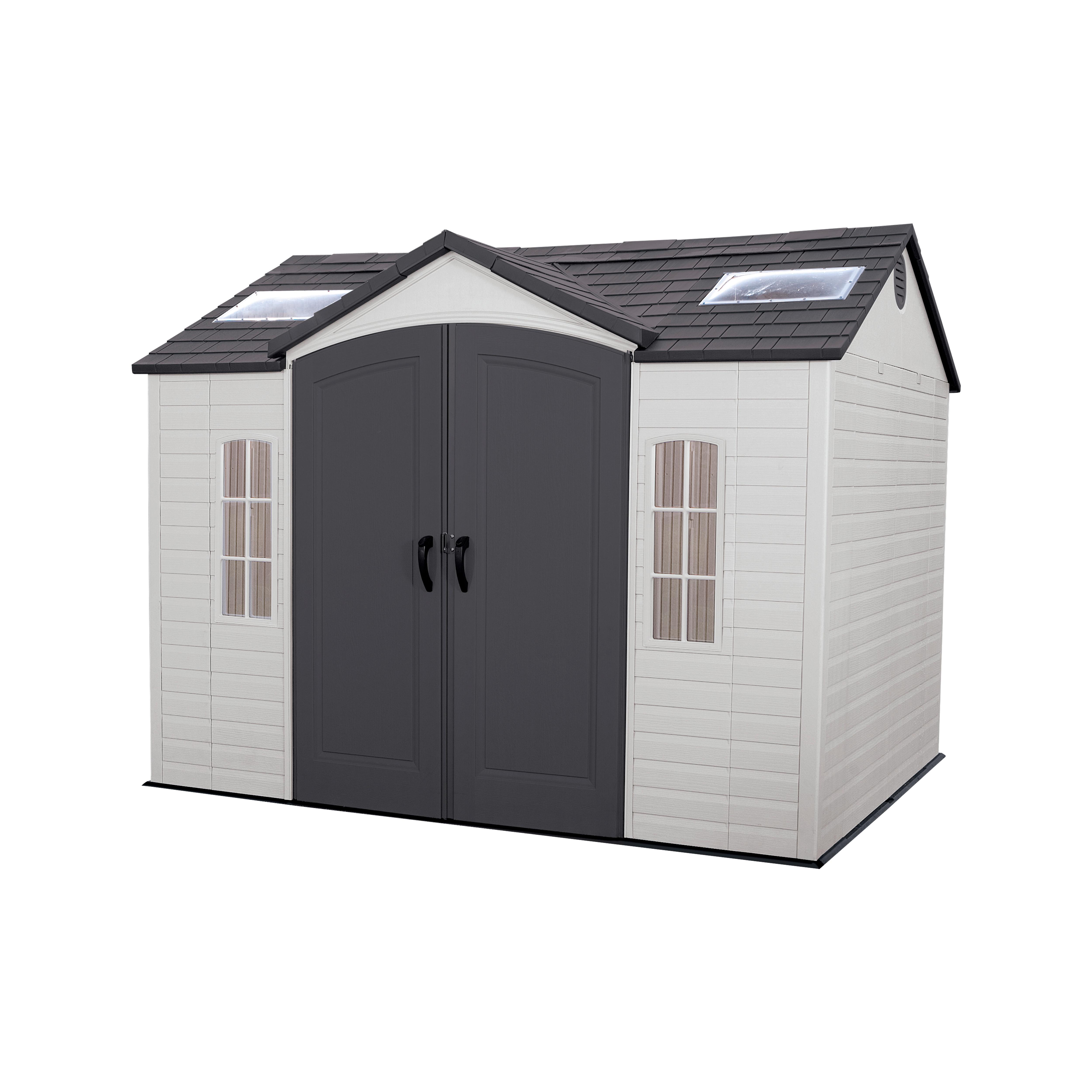 Gerätehaus Versperrbar 305x244x244 Cm - Grau, Basics, Kunststoff (305/244/244cm)