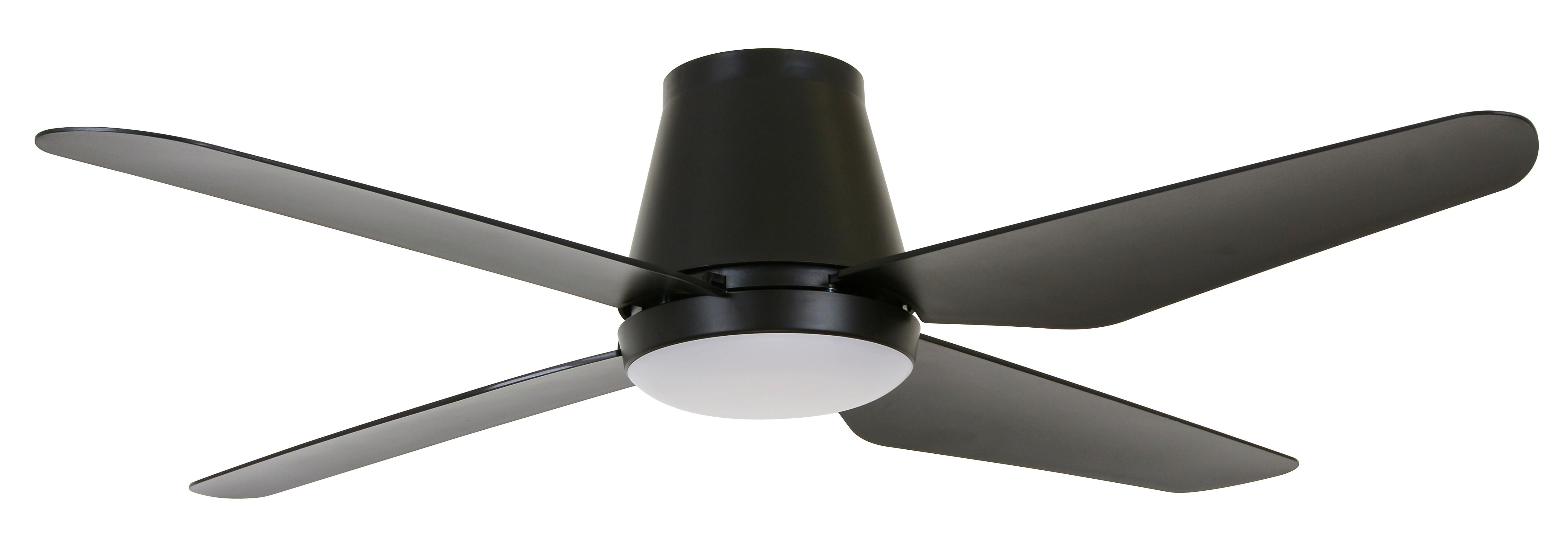 Deckenventilator Aria Schwarz 4-Flügel, Led-Leuchte - Schwarz, Basics, Kunststoff (122/21cm) - P & B