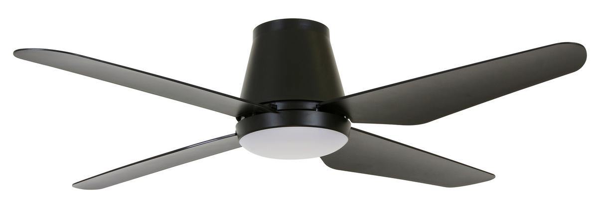 Deckenventilator Aria Schwarz 4-Flügel, Led-Leuchte - Schwarz, Basics, Kunststoff (122/21cm) - P & B