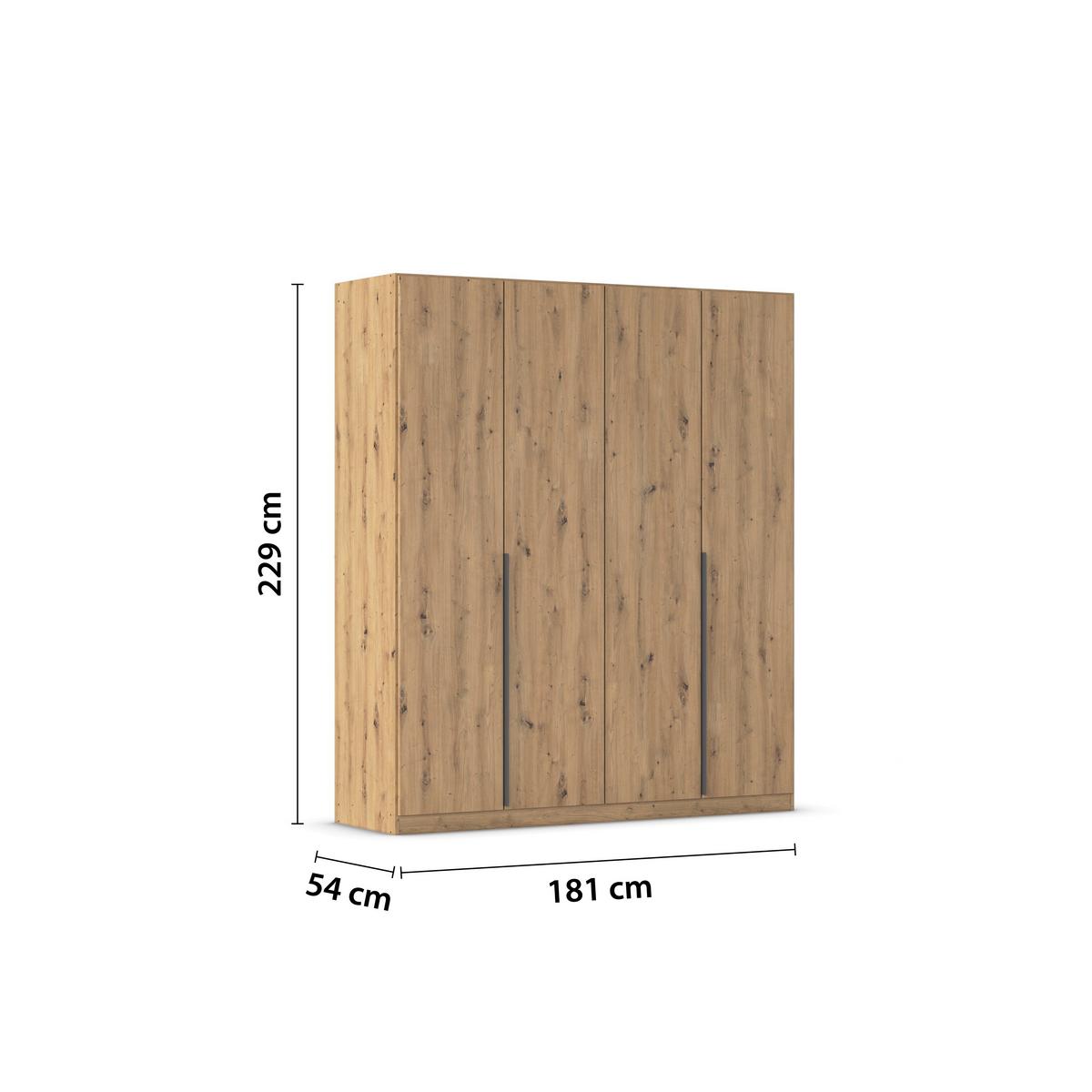 Drehtürenschrank Alabama Eiche Dekor B: 181 Cm - Eiche Artisan, MODERN, Holzwerkstoff (181/229/54cm) - Rauch Möbel