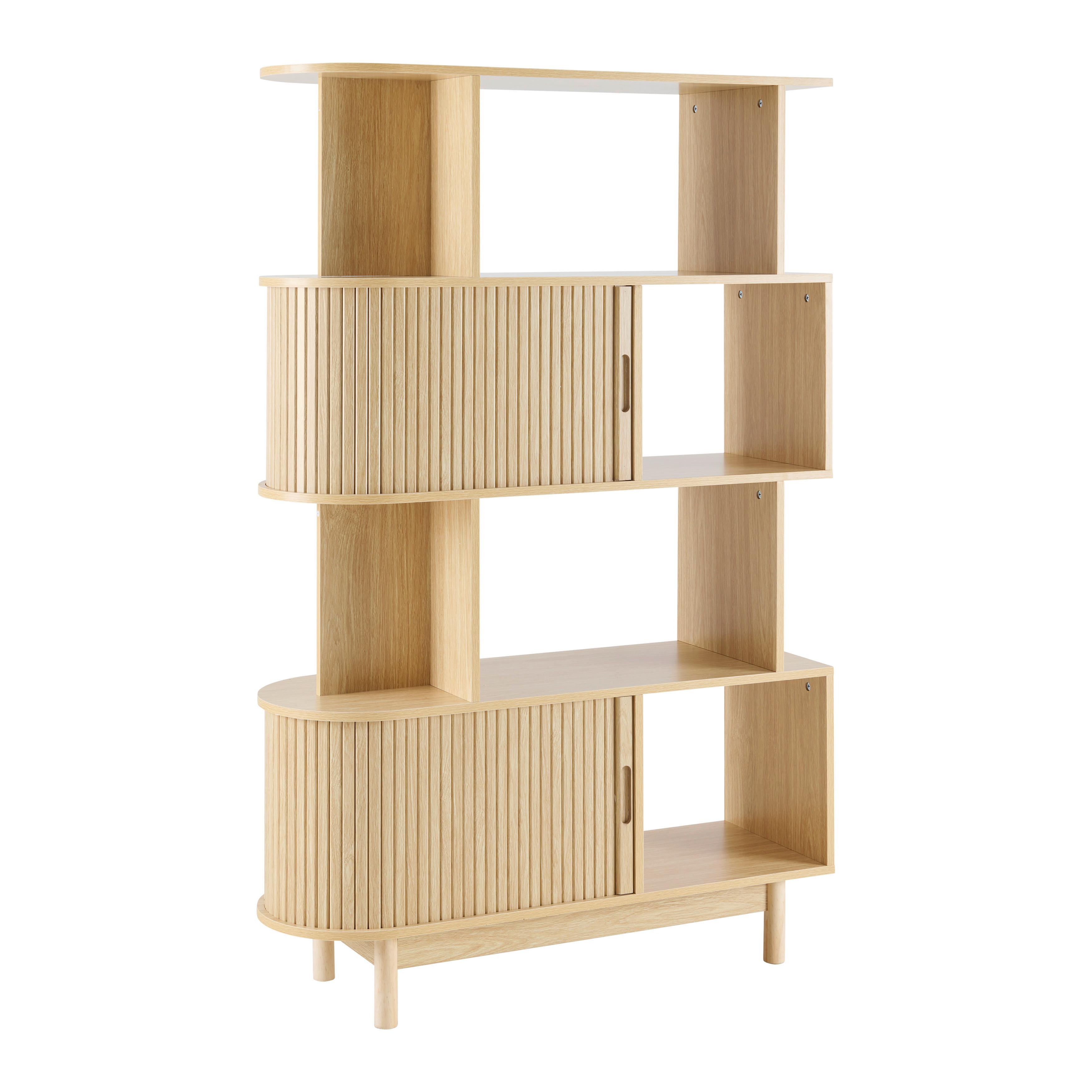 REGÁL SKANDY -EXKLUSIV- - prírodná farba, Modern, drevo/kompozitné drevo (100/156/35cm) - Mömax