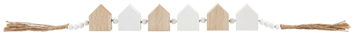 Girlande "family", Samira - Naturfarben/Weiß, MODERN, Holzwerkstoff (68cm) - Luca Bessoni
