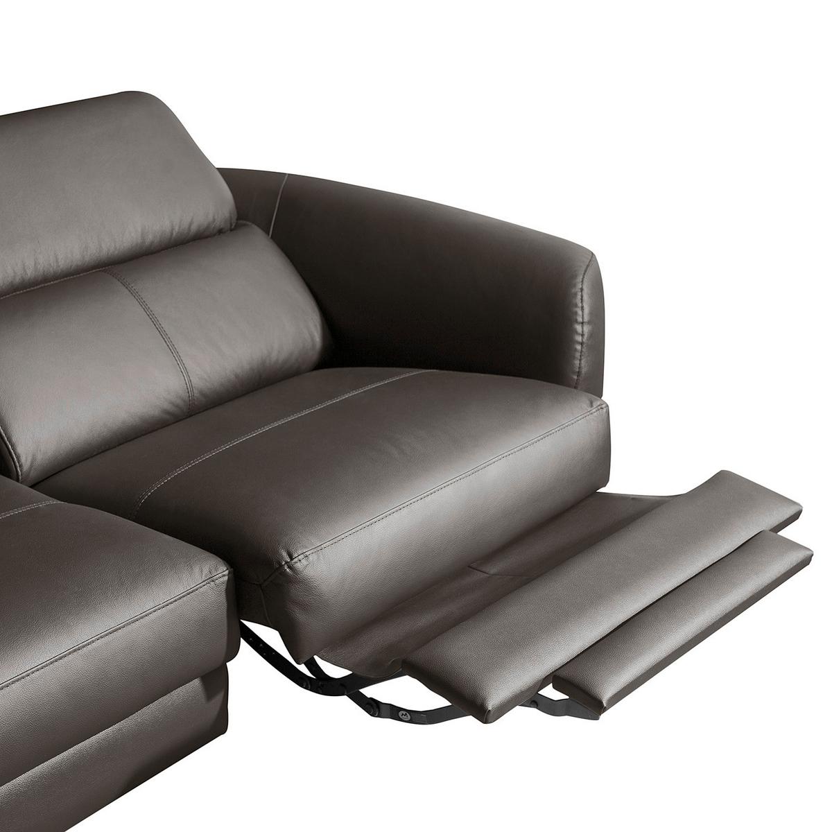 Ecksofa Berne Dunkelbraun S: 183x261 Cm - Dunkelbraun/Schwarz, Design, Leder/Textil (183/261cm) - Livetastic