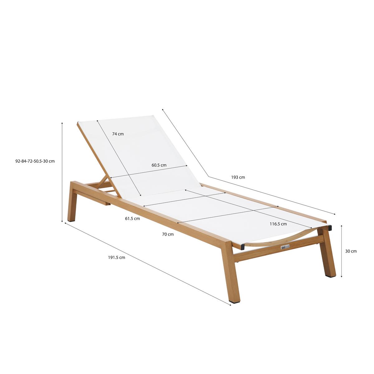 Gartenliege Logan - Eichefarben/Creme, LIFESTYLE, Textil/Metall (193/70/30cm) - Ambia Garden
