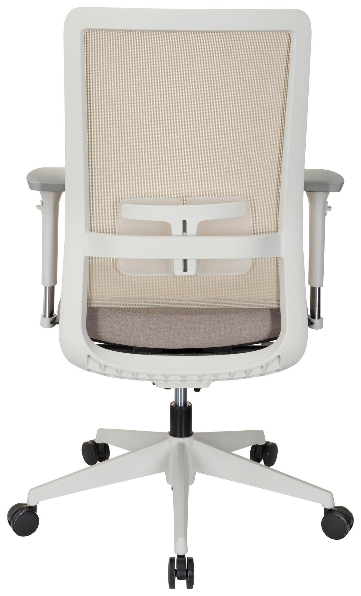 Drehstuhl Pure White Weiß/beige - Beige/Weiß, MODERN, Kunststoff/Textil (69/115/60cm) - MID.YOU